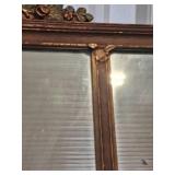 Antique Ornate Three-Panel Mirror 50in W X 14.5in H