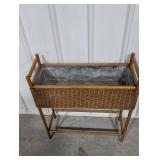 Wicker Planter Stand With Metal Liner