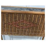Wicker Planter Stand With Metal Liner