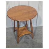 Wood Round Side Table 22in