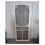 Decorative White Screen Door 31 7/8 X 77 7/8 in
