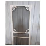 Decorative White Screen Door 31 7/8 X 77 7/8 in