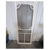 Decorative White Screen Door 31 7/8 X 77 7/8 in