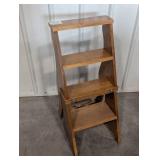 Wooden Folding Step Ladder Shelf