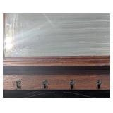 Wooden Wall Mirror With Hooks 28 W X 24.5 H