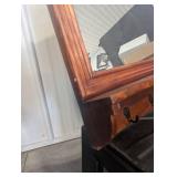 Wooden Wall Mirror With Hooks 28 W X 24.5 H