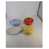 DRU Enameled Cast Iron Cookware Set (Lot of 4)