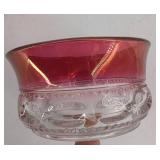 Vintage Ruby Flash Glass Dessert Set (Lot of 7)
