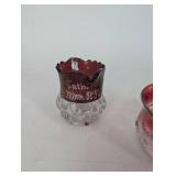 Vintage Ruby Flash Glass Dessert Set (Lot of 7)