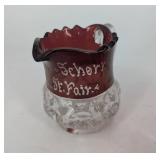 Vintage Ruby Flash Glass Dessert Set (Lot of 7)
