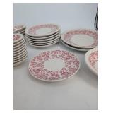 Vintage Syracuse China Pink Floral Dinnerware Set