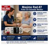 MSRP $5000 Masimo Set Rainbow Medical Grade Pulse Oximeter Rad-87 With Cables, Finger SPO2 Pulse Sensor Probe with Preamp - Can Be Set Up With Remote Monitoring! For Professionals That Are On The Go &