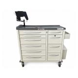 MSRP $8,000 PHOENIX LTC HEAVY-DUTY LOCKING MOBILE WORKSTATION – ELECTRONIC LOCK, TABLET MOUNT, 47" WIDE MULTI-DRAWER STORAGE CART, KEYS INCLUDED, PERFECT FOR MECHANICS, GARAGES, INDUSTRIAL SHOPS, WO