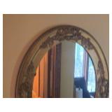 Ornate Framed Oval Wall Mirror