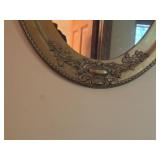 Ornate Framed Oval Wall Mirror