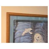 Framed 3D Paper Art Snowy Owl Scene