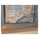 Framed 3D Paper Art Snowy Owl Scene