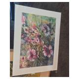 Painting - Pink Flowers - Signed , Framed