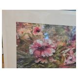 Painting - Pink Flowers - Signed , Framed
