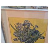 Framed and Matted Painting - Blue Flowers in Vase , Framed