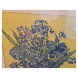 Framed and Matted Painting - Blue Flowers in Vase , Framed