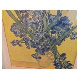 Framed and Matted Painting - Blue Flowers in Vase , Framed