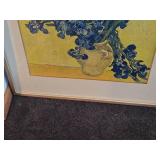 Framed and Matted Painting - Blue Flowers in Vase , Framed