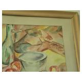 Framed and Matted Painting - Nancy Thompson - Signed , Framed