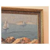 Painting - Boat At Sea by J. F. Town - Signed , Framed