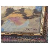 Painting - Boat At Sea by J. F. Town - Signed , Framed