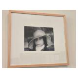 Art Work - Lady in Hat Black & White Portrait by Nancy Campbell - Signed , Framed