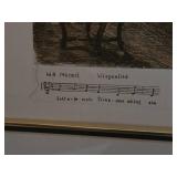 Vintage Framed Herta Czoering Gobanz Hand-Colored Etching of Mozart Study House