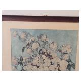Painting - Blue Vase with White Flowers - , Framed