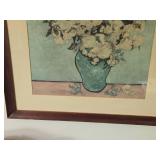 Painting - Blue Vase with White Flowers - , Framed