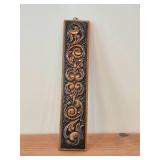 Norwegian Embossed Copper Folk Art with Rosemaling Scrollwork