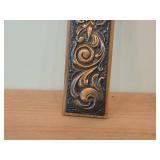 Norwegian Embossed Copper Folk Art with Rosemaling Scrollwork