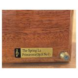 Splendid Italian Handcrafted Inlaid Natural Elm Wood Musical Jewelry Box - Brass Pedestal Feet - The Spring La Primavera (Op. 8 No. 1)
