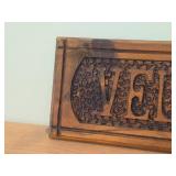 Carved Wood Sign - Velkommen