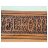 Carved Wood Sign - Velkommen