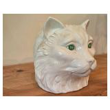 Vintage Italian Majolica Cat theme Pottery Collectible Dish - Made In Italy for Meiselmen Imports - Signed