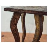 Vintage Antique Handcarved Pyrography Table - Feb 23 1911 A.J. Fisher