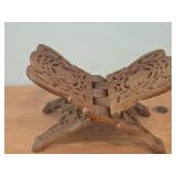 Handcarved Wooden Folding Book Stand