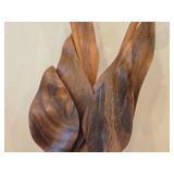 Monkey Pod Wood Flower Sculpture