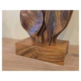 Monkey Pod Wood Flower Sculpture