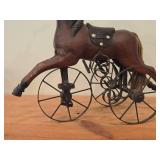 Vintage Wood and Cast Iron Horse theme Tricycle