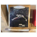 Christmas Ornaments - 1999 Santabear, Klingon Bird of Prey Star Trek The Next Generation - Flickering Lights, Wood Biplanes, Flying Elves, Assorted Castles, and more