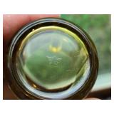 Amber Ribbed Glasswares - Small Pitcher + (6) Shot Glasses