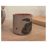 Lot of (3) Handmade Stonewares - Tea Pot + (2) Yunomi Tea Cups