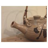 Lot of (3) Handmade Stonewares - Tea Pot + (2) Yunomi Tea Cups