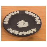 Vintage Wedgewood Black Jasperware Ash Tray + Small Japanese Porcelain Sake Cup